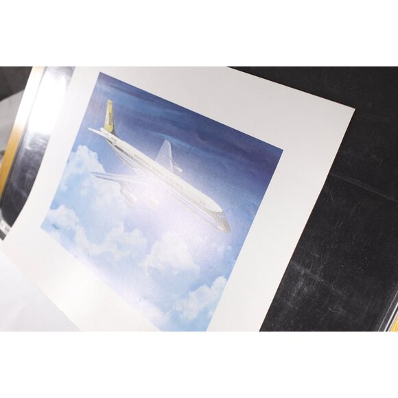 1960s Seaboard world Airlines Douglas DC-8F Fan Jet travel poster 16x20" by G.S. - Picture 5 of 5